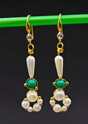 DIY Ring-shaped Pearl Original Design Drop Earrings