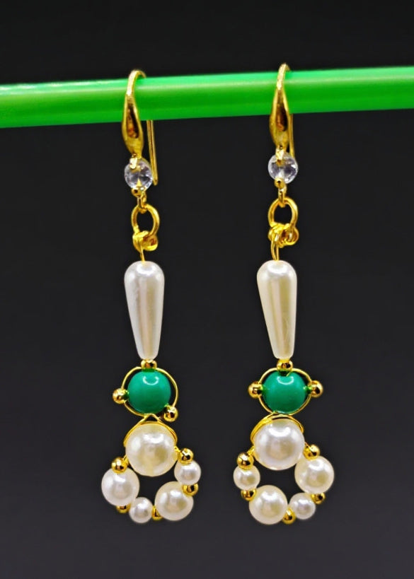 DIY Ring-shaped Pearl Original Design Drop Earrings
