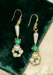 DIY Ring-shaped Pearl Original Design Drop Earrings