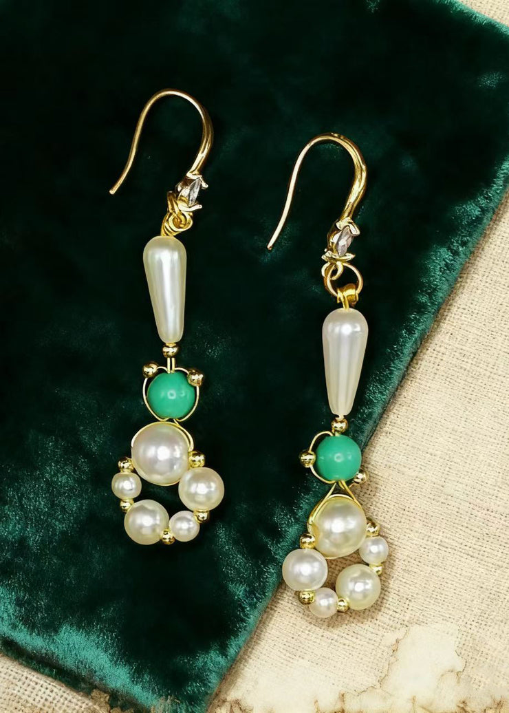 DIY Ring-shaped Pearl Original Design Drop Earrings