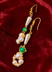 DIY Ring-shaped Pearl Original Design Drop Earrings