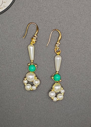 DIY Ring-shaped Pearl Original Design Drop Earrings