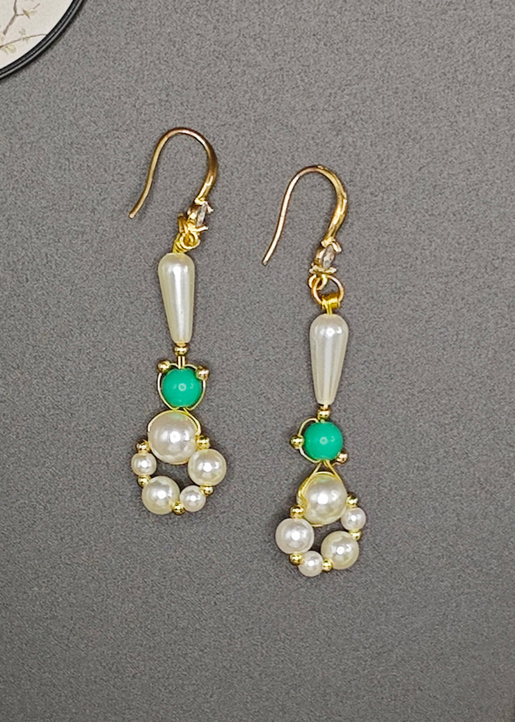 DIY Ring-shaped Pearl Original Design Drop Earrings