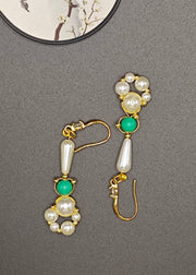 DIY Ring-shaped Pearl Original Design Drop Earrings