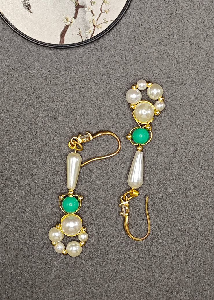 DIY Ring-shaped Pearl Original Design Drop Earrings