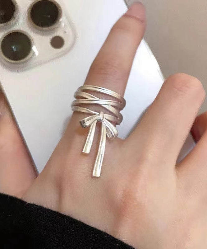DIY Silk Sterling Silver Bow Silk Ribbon Rings – SooLinen