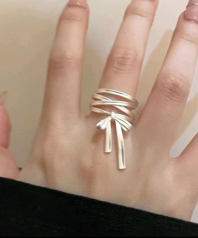 DIY Silk Sterling Silver Bow Silk Ribbon Rings – SooLinen