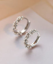 DIY Silk Sterling Silver Pearl Hoop Earrings