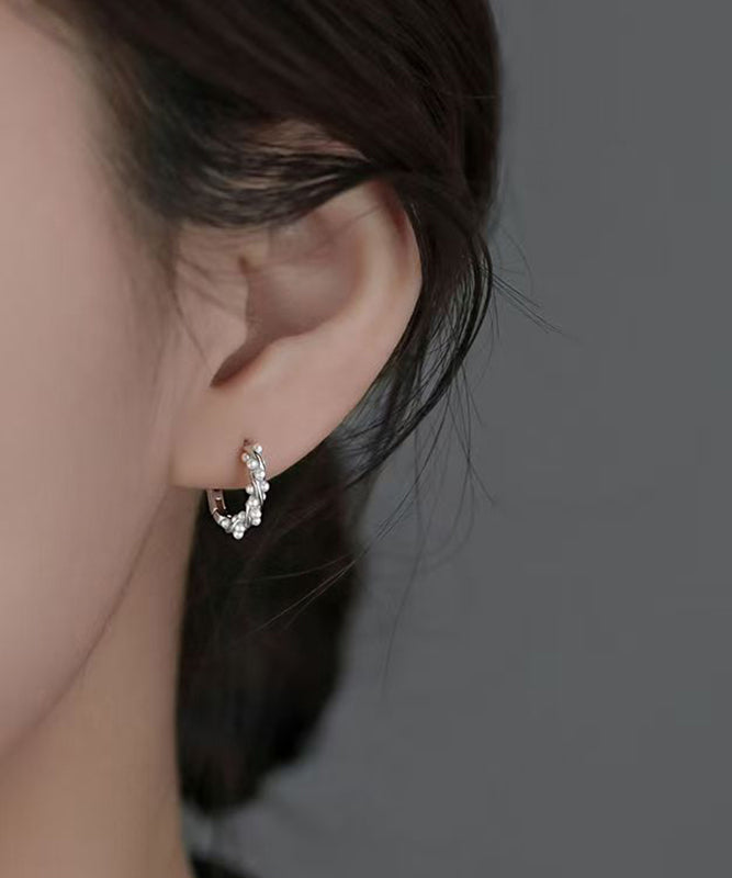 DIY Silk Sterling Silver Pearl Hoop Earrings