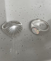 DIY Silk Sterling Silver Shell Rings Two-Piece Set
