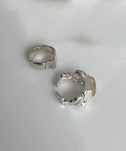DIY Silk Sterling Silver Sugar Wrinkled Rings Two-Piece Set