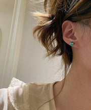 DIY White Alloy Zircon Crystal Water Droplet Stud Earrings