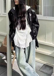 DIY White Hooded Jacquard Lace Pullover Sweatshirt Fall