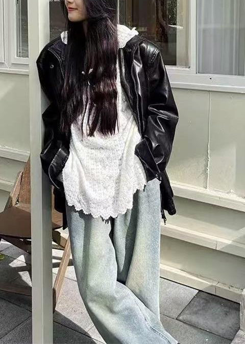 DIY White Hooded Jacquard Lace Pullover Sweatshirt Fall