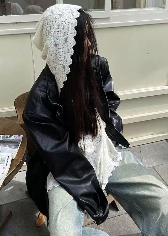 DIY White Hooded Jacquard Lace Pullover Sweatshirt Fall