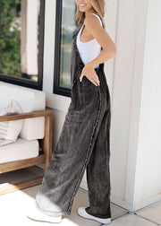 Dark Grey Slash Neck Jumpsuits Ruffled Summer