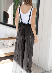 Dark Grey Slash Neck Jumpsuits Ruffled Summer