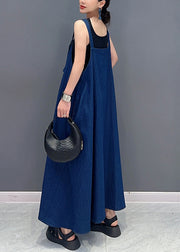 Denim Blue Patchwork Robe Dresses Asymmetrical Summer