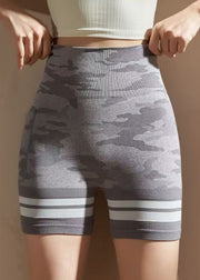 Dynamic Grey Print High Waist Gym Shark Leggings Shorts