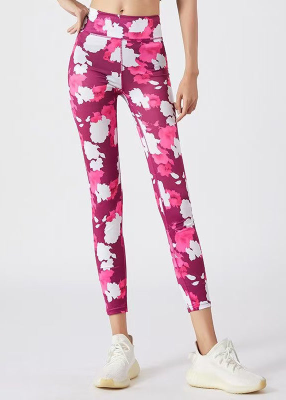Dynamic Rose High Waist Capri Gym Shark Leggings