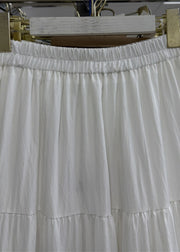 Elegant Apricot Lace Elastic Waist Patchwork Cotton Skirts Summer