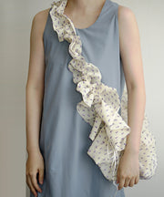 Elegant Beige Print Drawstring Chiffon Versatile Shoulder Bags