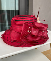 Elegant Black Lace Floral Nail Bead Tulle Bucket Hat