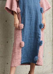Elegant Blue Oversized Patchwork Fuzzy Ball Decorated Ankle Dress Bracelet Sleeve