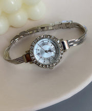 Elegant Blue Stainless Steel Zircon Quartz Movement Chain Waterproof Watches