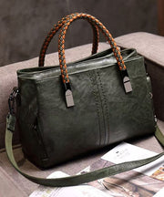 Elegant Brown Solid Durable Calf Leather Tote Handbag