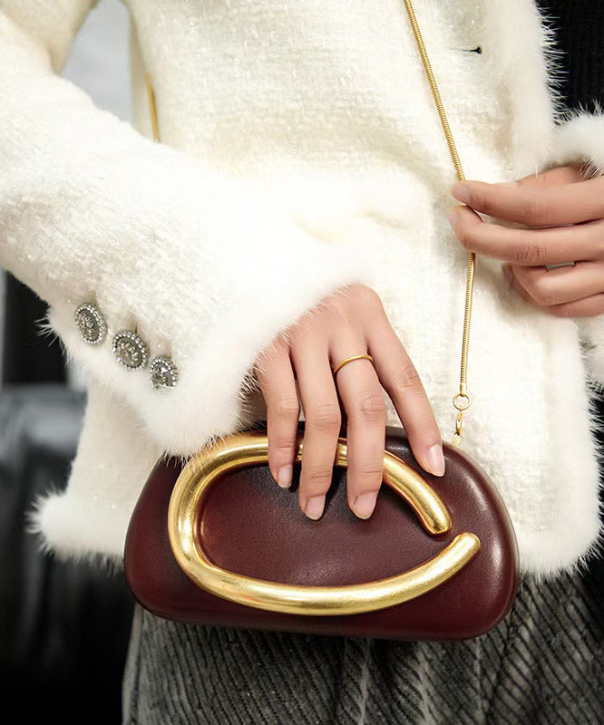 Elegant Chocolate Solid Durable Evening Bag
