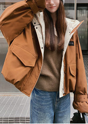 Elegant Coffee Oversized Fine Cotton Filled Womens Parka Winter