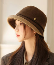 Elegant Coffee Warm Woolen Bucket Hat