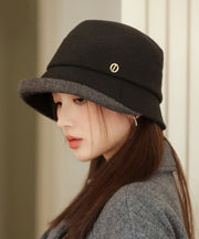 Elegant Coffee Warm Woolen Bucket Hat