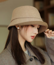 Elegant Coffee Warm Woolen Bucket Hat