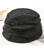 Elegant Coffee Wrinkled Versatile Silk Bucket Hat