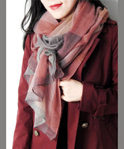 Elegant Colorblock Plaid Versatile Woolen Scarf