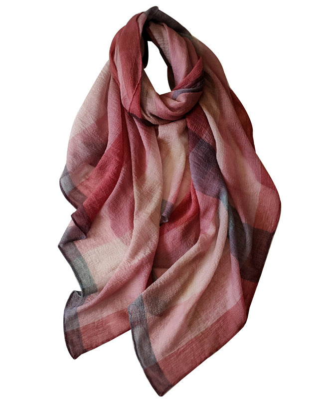Elegant Colorblock Plaid Versatile Woolen Scarf