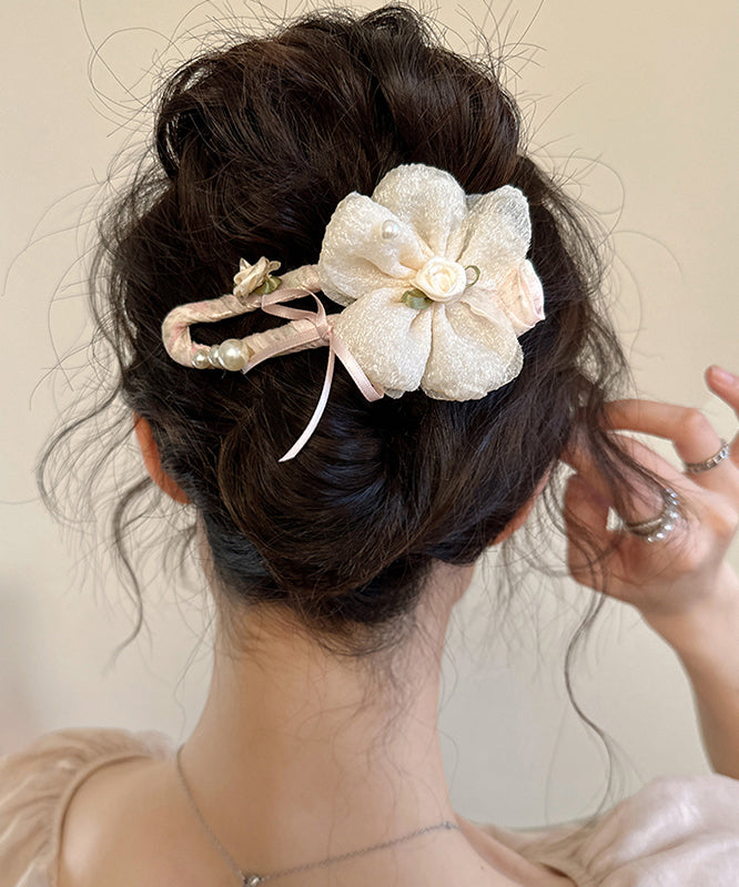 Elegant Green Plastic Fabric Tulle Floral Hairpin