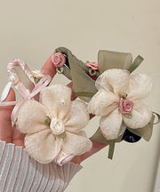 Elegant Green Plastic Fabric Tulle Floral Hairpin