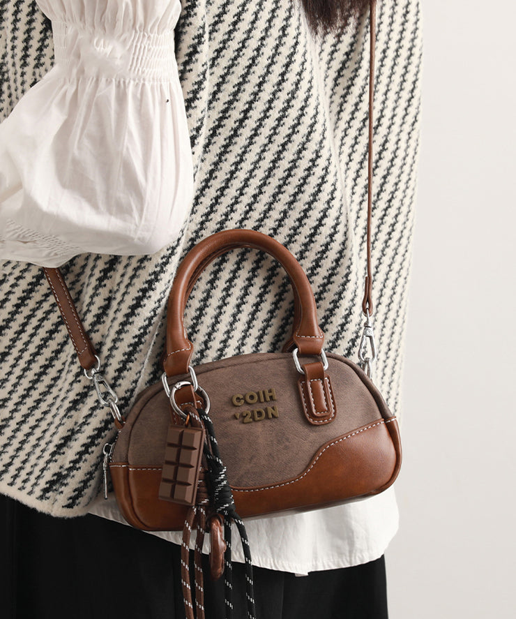 Elegant Grey Patchwork Solid Durable Faux Leather Micro Bag