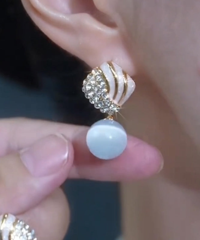 Elegant Light Blue Alloy Zircon Cat&