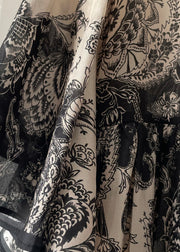 Elegant O Neck Print Cotton Long Dresses Summer