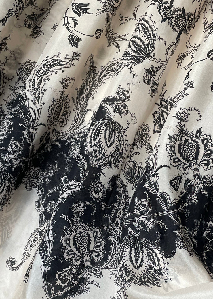 Elegant O Neck Print Cotton Long Dresses Summer