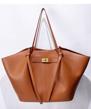 Elegant Orange Large Capacity Faux Leather Women Handbags