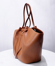 Elegant Orange Large Capacity Faux Leather Women Handbags