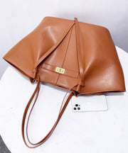 Elegant Orange Large Capacity Faux Leather Women Handbags