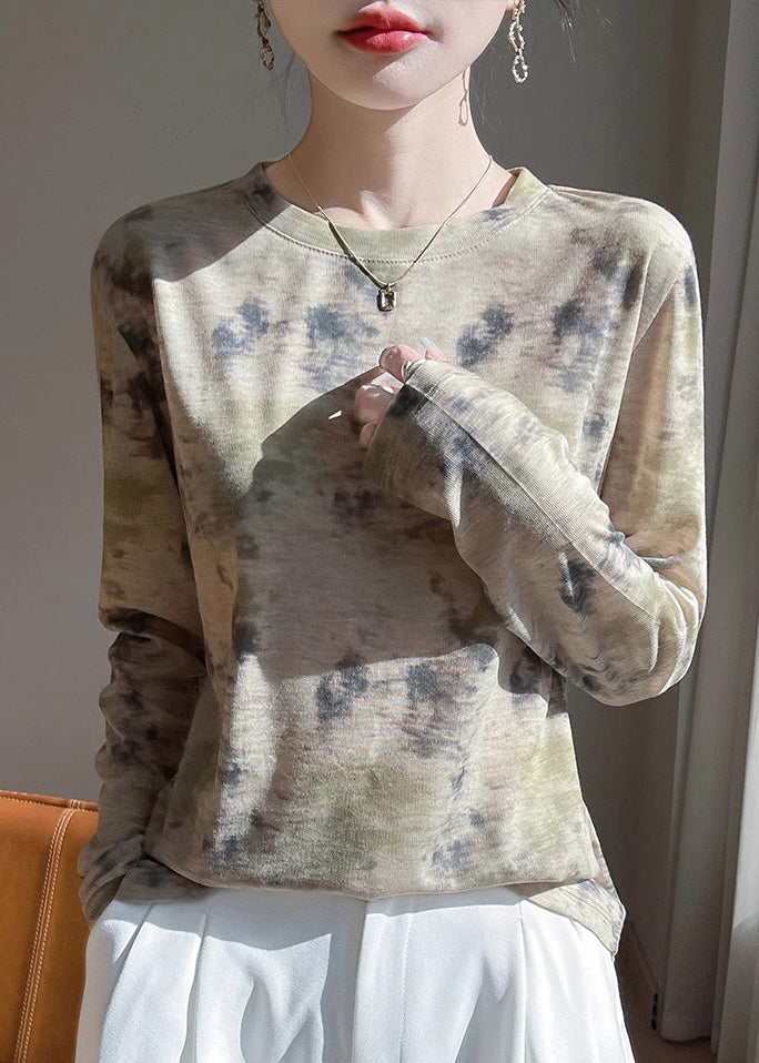 Elegant Pink O-Neck Print Cotton UPF 50+ Shirt Top Fall