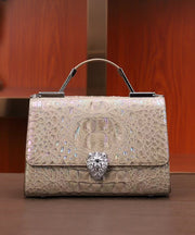 Elegant Purple Embossed Calf Leather Mini Bag