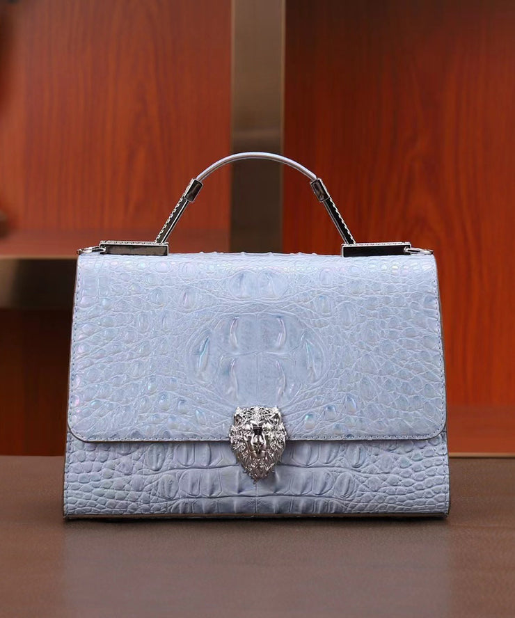 Elegant Purple Embossed Calf Leather Mini Bag